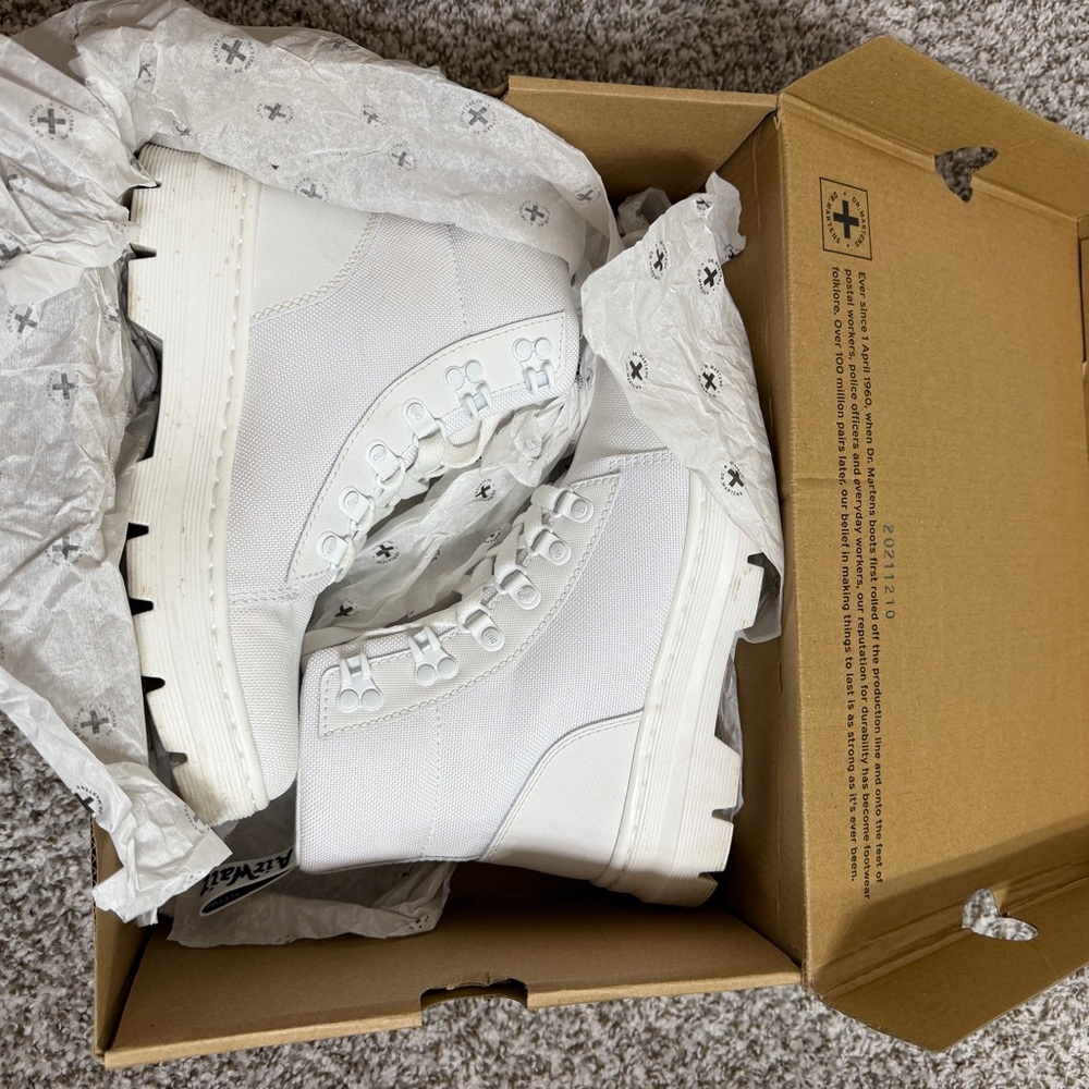 Dr. Martens White Combs Boots